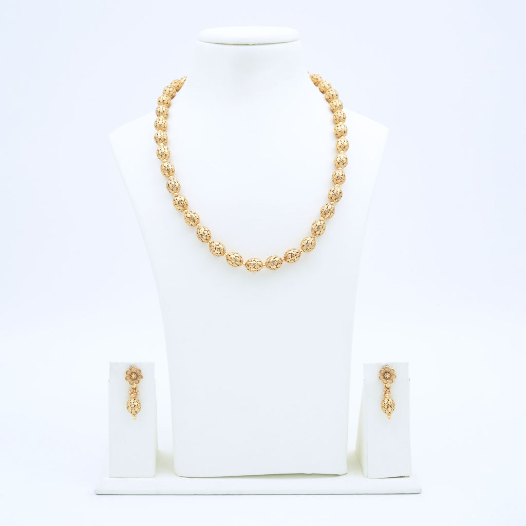 Traditional Oval Rudhraksha Necklace Set