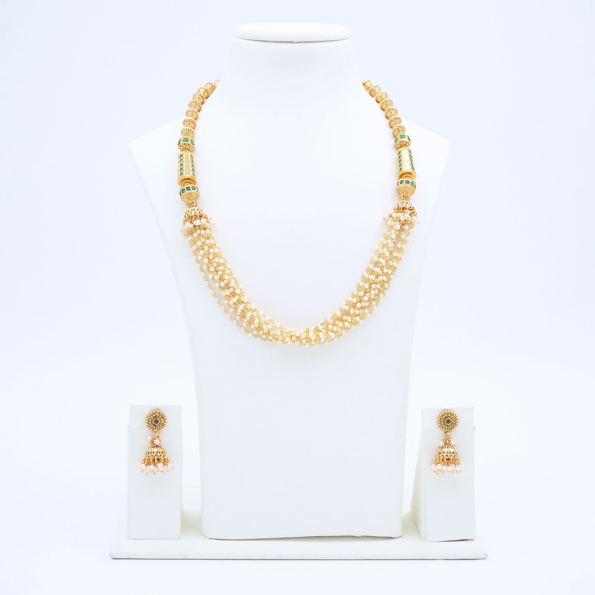 Trendy Layered Pearl Necklace Set