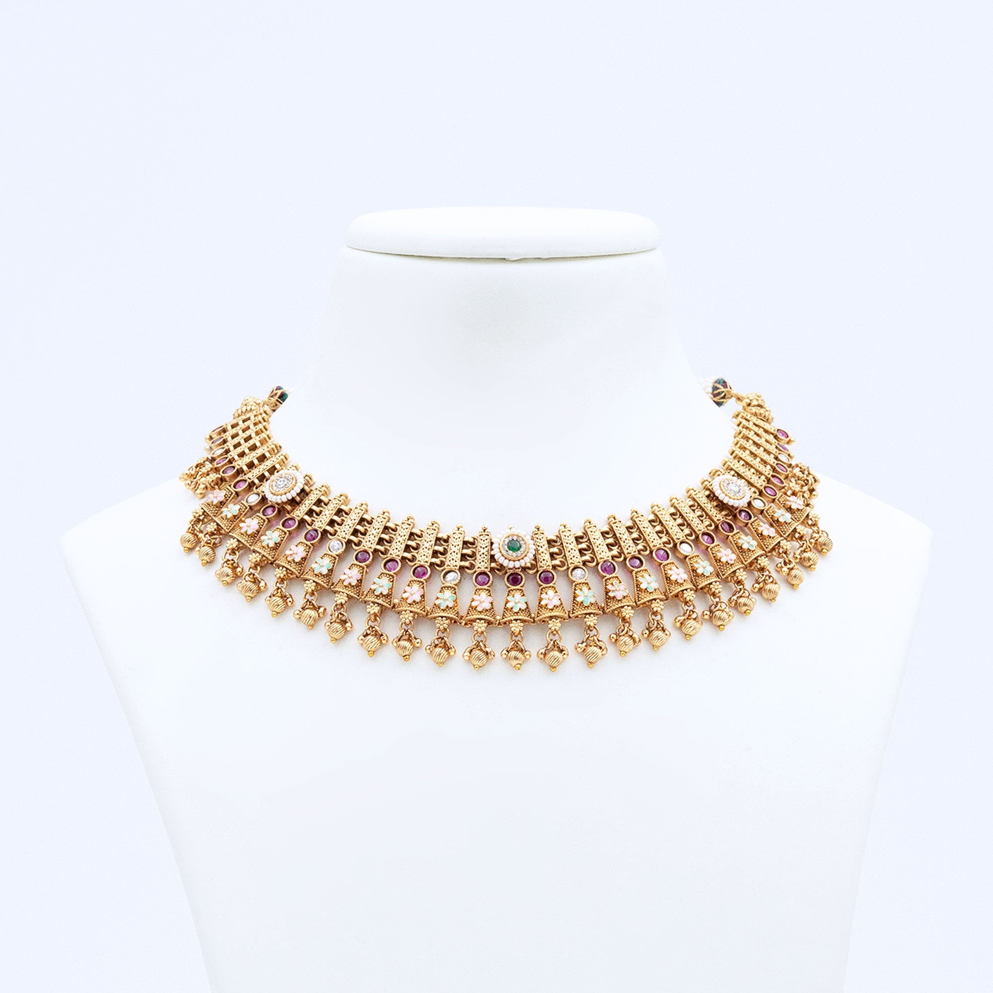 Trendy Temple Design Necklace Set