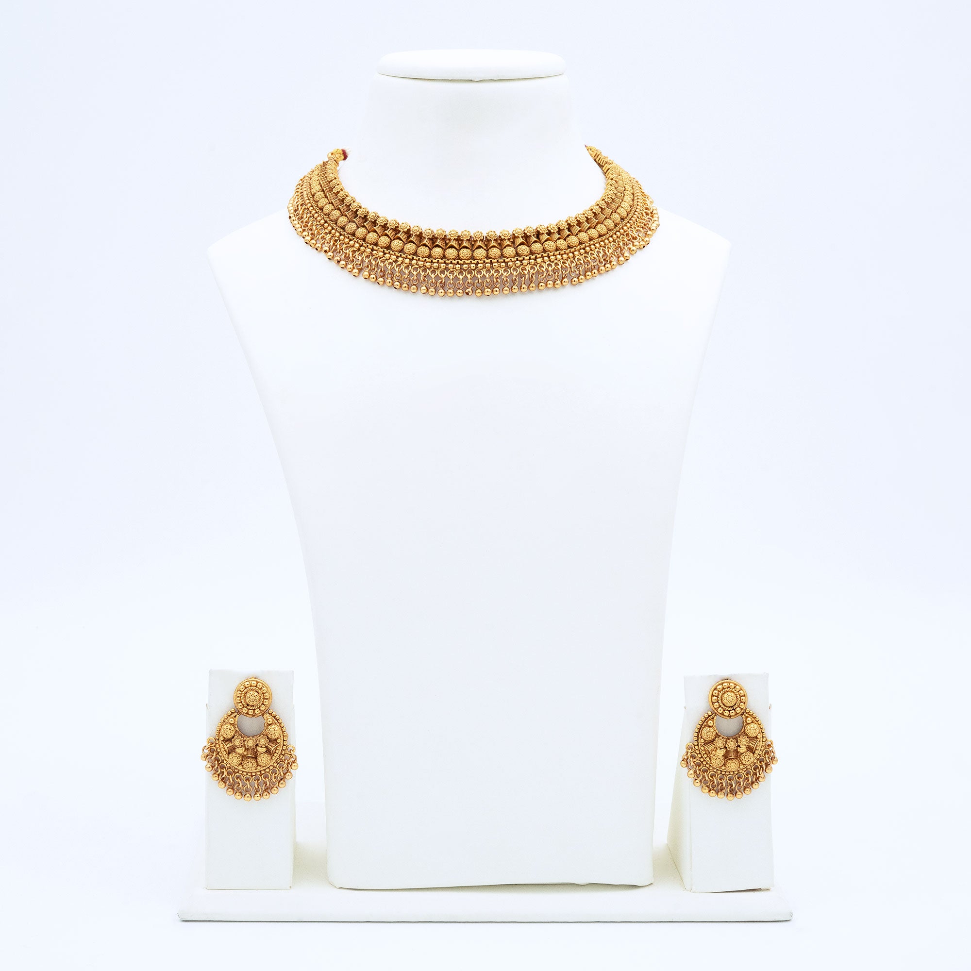 Trendy Round Crescent Shape Necklace Set