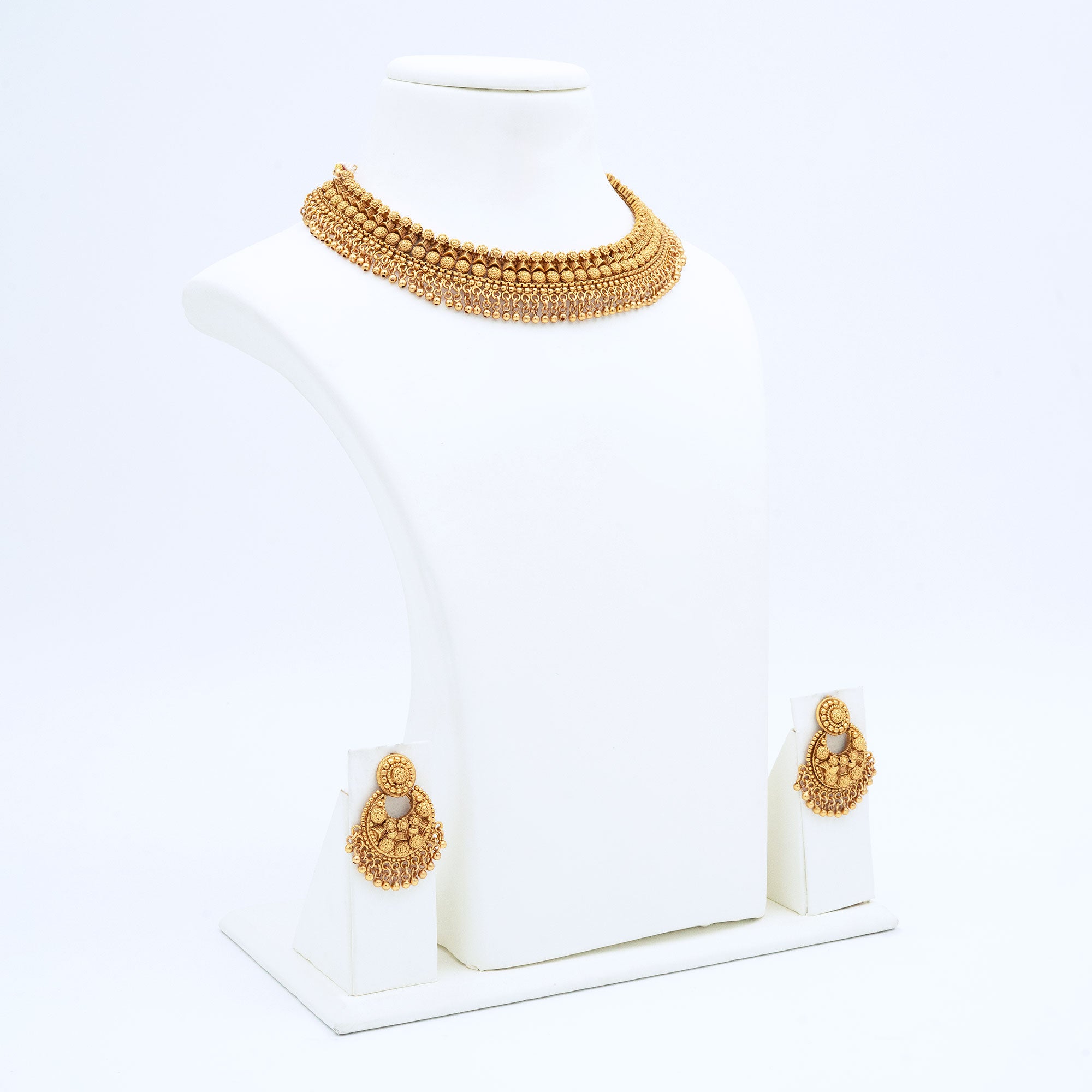 Trendy Round Crescent Shape Necklace Set