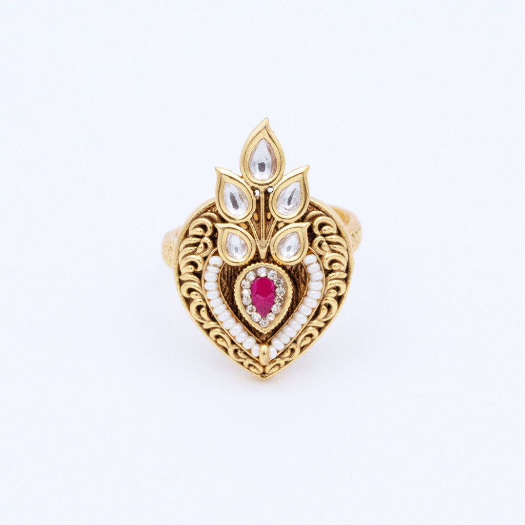 Trendy Spear with Leaf Ring