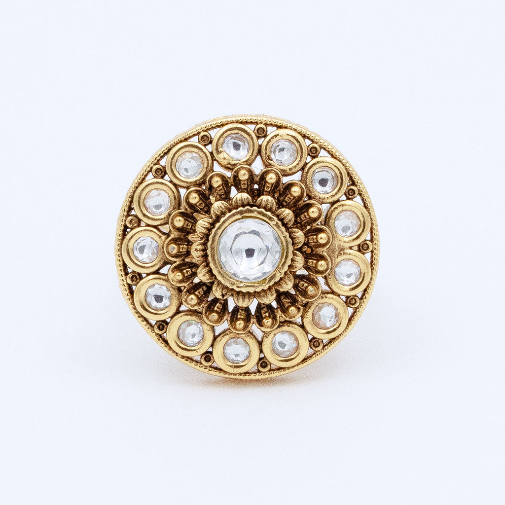 Trendy Round Floral Ring