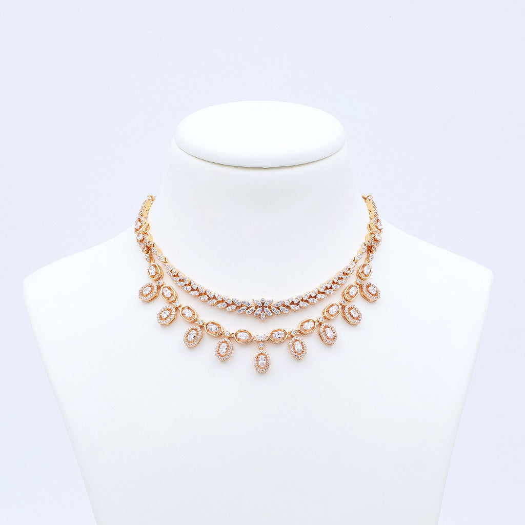 Modern Layered Drop Necklace Set
